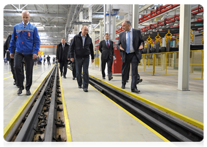 Prime Minister Vladimir Putin visits the Tikhvin train carriage factory|30 january, 2012|17:40