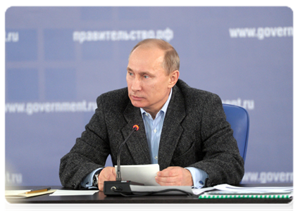 Prime Minister Vladimir Putin holding a meeting of the Government Commission on High Technology and Innovation at the Tikhvin Freight Car Building Plant|30 january, 2012|18:07