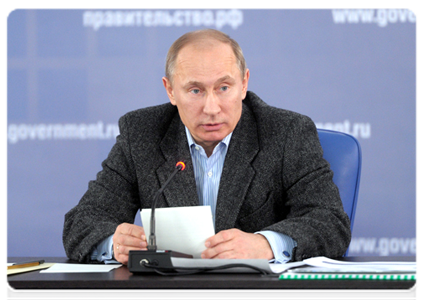 Prime Minister Vladimir Putin holding a meeting of the Government Commission on High Technology and Innovation at the Tikhvin Freight Car Building Plant|30 january, 2012|18:07