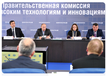 Prime Minister Vladimir Putin holding a meeting of the Government Commission on High Technology and Innovation at the Tikhvin Freight Car Building Plant|30 january, 2012|18:08