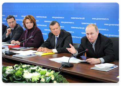 Prime Minister Vladimir Putin holding a meeting on Russian livestock farming in Tambov|31 january, 2012|19:23