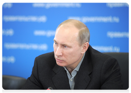 Prime Minister Vladimir Putin holding a meeting on Russian livestock farming in Tambov|31 january, 2012|19:23