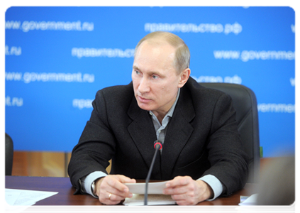 Prime Minister Vladimir Putin holding a meeting on Russian livestock farming in Tambov|31 january, 2012|19:23