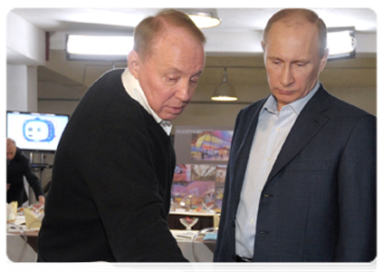 Prime Minister Vladimir Putin and Director of the television show KVN Alexander Maslyakov|11 february, 2012|11:38