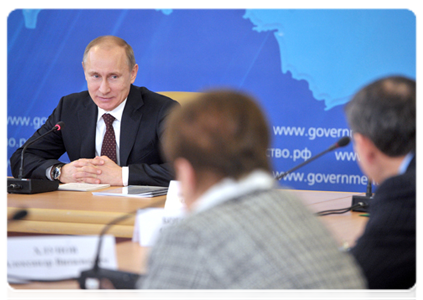 Prime Minister Vladimir Putin holds a meeting on the modernisation of general education in the regions|13 february, 2012|20:26