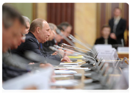 Prime Minister Vladimir Putin meets with rectors of Russian universities|14 february, 2012|17:46