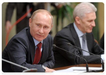 Prime Minister Vladimir Putin meets with rectors of Russian universities|14 february, 2012|17:46