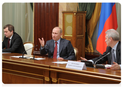 Prime Minister Vladimir Putin meets with rectors of Russian universities|14 february, 2012|17:47