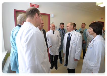 Prime Minister Vladimir Putin at the Dima Rogachyov Federal Research and Clinical Centre of Children's Hematology, Oncology and Immunology on February 15, International Childhood Cancer Day|15 february, 2012|15:50