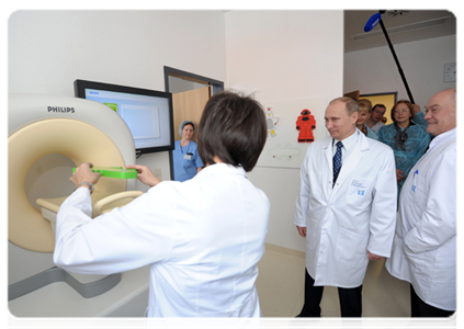 Prime Minister Vladimir Putin at the Dima Rogachyov Federal Research and Clinical Centre of Children's Hematology, Oncology and Immunology on February 15, International Childhood Cancer Day|15 february, 2012|15:52