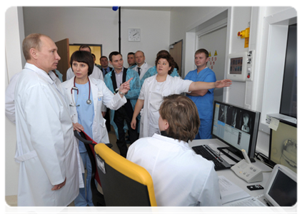 Prime Minister Vladimir Putin at the Dima Rogachyov Federal Research and Clinical Centre of Children's Hematology, Oncology and Immunology on February 15, International Childhood Cancer Day|15 february, 2012|15:53