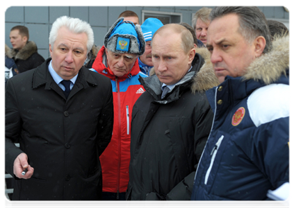 Prime Minister Vladimir Putin visits the bobsleigh, luge and skeleton complex in Paramonovo in the Moscow Region|16 february, 2012|14:20