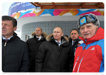 Prime Minister Vladimir Putin visits the bobsleigh, luge and skeleton complex in Paramonovo in the Moscow Region|16 february, 2012|14:20