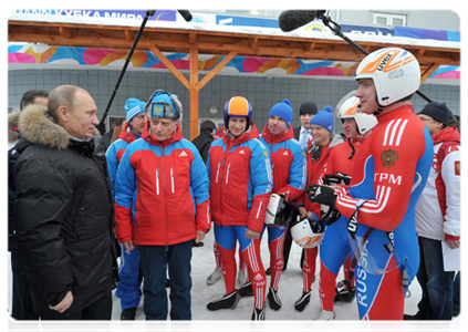 Prime Minister Vladimir Putin visits the bobsleigh, luge and skeleton complex in Paramonovo in the Moscow Region|16 february, 2012|14:22