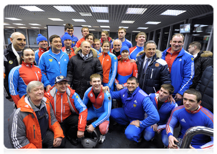 Prime Minister Vladimir Putin visits the bobsleigh, luge and skeleton complex in Paramonovo in the Moscow Region|16 february, 2012|15:05