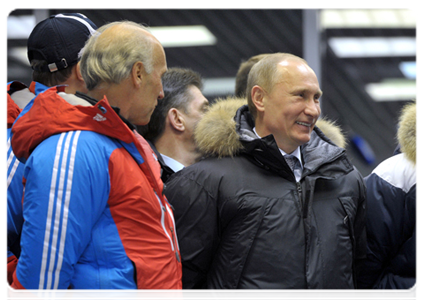 Prime Minister Vladimir Putin visits the bobsleigh, luge and skeleton complex in Paramonovo in the Moscow Region|16 february, 2012|15:06