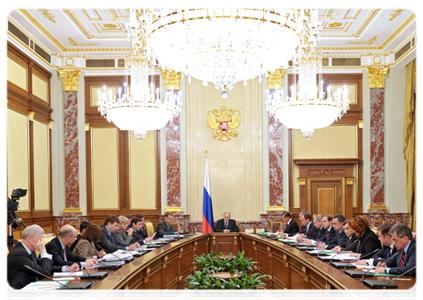 Prime Minister Vladimir Putin at a Government meeting|16 february, 2012|18:56