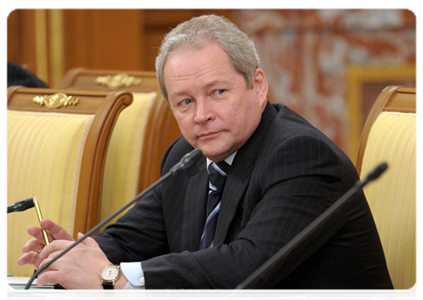 Minister of Regional Development Viktor Basargin at a Government meeting|16 february, 2012|18:59