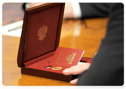 The Pyotr Stolypin Medal, a Russian government award|2 february, 2012|12:01