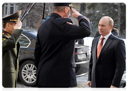 Prime Minister Vladimir Putin visits the Barnaul Law Institute under the Russian Interior Ministry|21 february, 2012|12:52