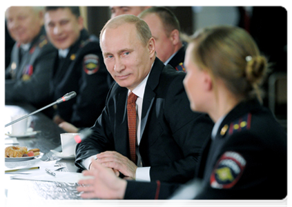 Председатель Правительства Российской Федерации В.В.Путин встретился в Барнауле с сотрудниками органов внутренних дел Алтайского края|21 февраля, 2012|13:30