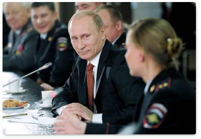 Prime Minister Vladimir Putin meets with Altai Territory law enforcement officers in Barnaul