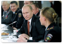 Prime Minister Vladimir Putin meets with Altai Territory law enforcement officers in Barnaul