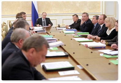 Prime Minister Vladimir Putin holds a Government Presidium meeting