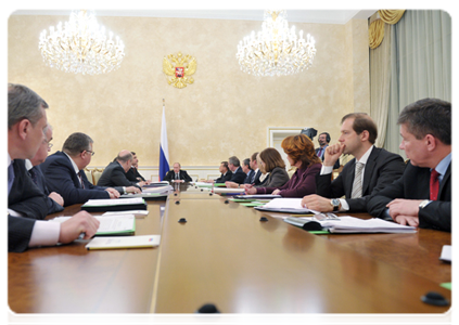 Prime Minister Vladimir Putin at a Government Presidium meeting|22 february, 2012|21:24