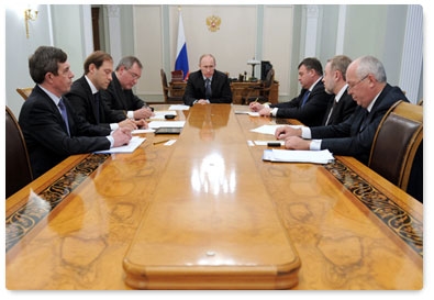 Prime Minister Vladimir Putin chairs a meeting on issues of military-technical cooperation