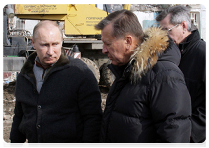 Председатель Правительства Российской Федерации В.В.Путин осмотрел в Астрахани дом, пострадавший от взрыва газа|28 февраля, 2012|15:42