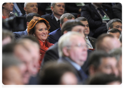 Minister of Agriculture Yelena Skrynnik at a national agrarian forum in Ufa|28 february, 2012|20:51