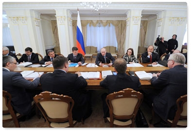 Prime Minister Vladimir Putin chairs a meeting of the supervisory board of the Strategic Initiatives Agency