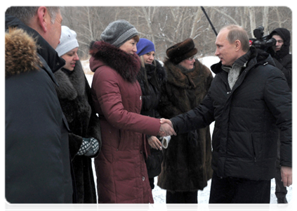 Prime Minister Vladimir Putin arrived in the town of Roza|4 february, 2012|17:35