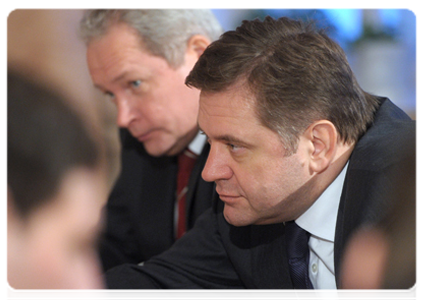 Министр регионального развития Российской Федерации В.Ф.Басаргин и министр энергетики Российской Федерации С.И.Шматко|4 февраля, 2012|18:04