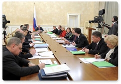 Prime Minister Vladimir Putin holds a Government Presidium meeting