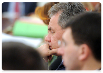 Minister of Civil Defence, Emergencies and Disaster Relief Sergei Shoigu at a Government Presidium meeting|9 february, 2012|19:01