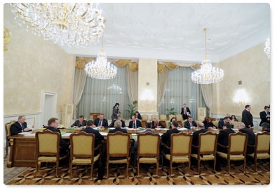 Prime Minister Vladimir Putin holds a Government Presidium meeting