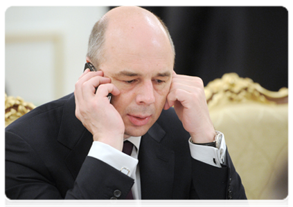 Finance Minister Anton Siluanov before the meeting of the Government Presidium|1 march, 2012|17:28