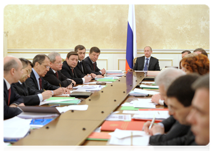 Prime Minister Vladimir Putin at a Government Presidium meeting|15 march, 2012|16:40