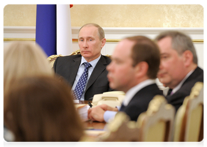 Prime Minister Vladimir Putin at a Government Presidium meeting|15 march, 2012|16:40