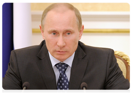 Prime Minister Vladimir Putin at a Government Presidium meeting|15 march, 2012|16:41