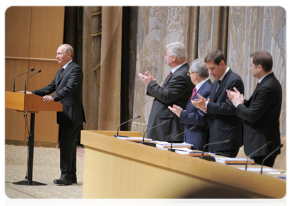 Председатель Правительства Российской Федерации В.В.Путин принял участие в расширенном заседании коллегии Минздравсоцразвития России|16 марта, 2012|12:37