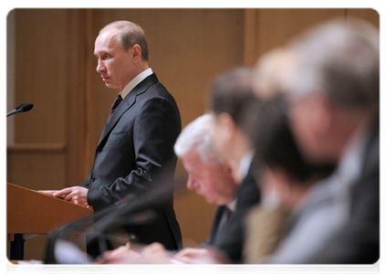 Председатель Правительства Российской Федерации В.В.Путин принял участие в расширенном заседании коллегии Минздравсоцразвития России|16 марта, 2012|12:38