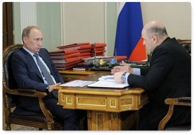 Председатель Правительства Российской Федерации В.В.Путин провёл рабочую встречу с руководителем Федеральной налоговой службы М.В.Мишустиным