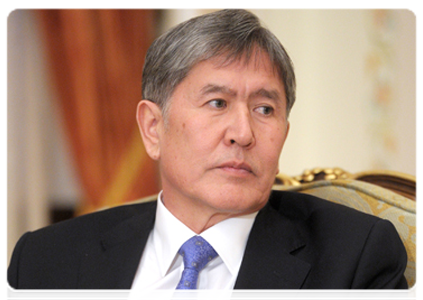Президент Киргизии А.Ш.Атамбаев на встрече с Председателем Правительства Российской Федерации В.В.Путиным|20 марта, 2012|19:35