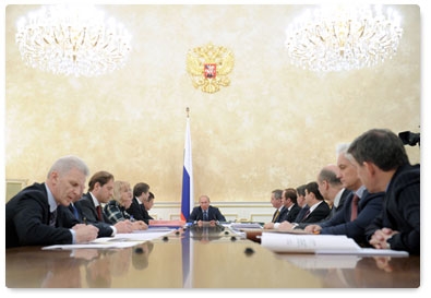 Prime Minister Vladimir Putin holds a meeting on the tasks he set in his articles as a presidential candidate