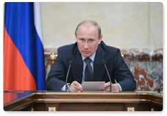 Prime Minister Vladimir Putin holds government meeting