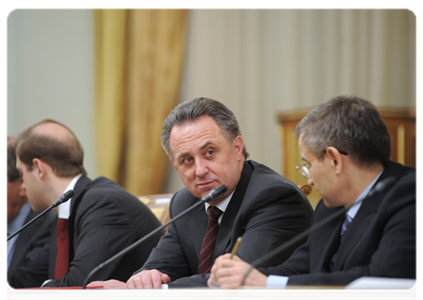 Minister of Sport, Tourism and Youth Policy Vitaly Mutko at a government meeting|22 march, 2012|18:32