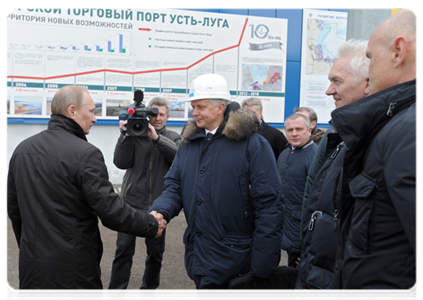 Prime Minister Vladimir Putin attends the test launch of Baltic Pipeline System-2 at the port of Ust-Luga|23 march, 2012|20:06